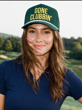 CC Boutique Green Trucker Cap with Yellow Embroidery